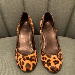 Jessica Simpson animal print wedges